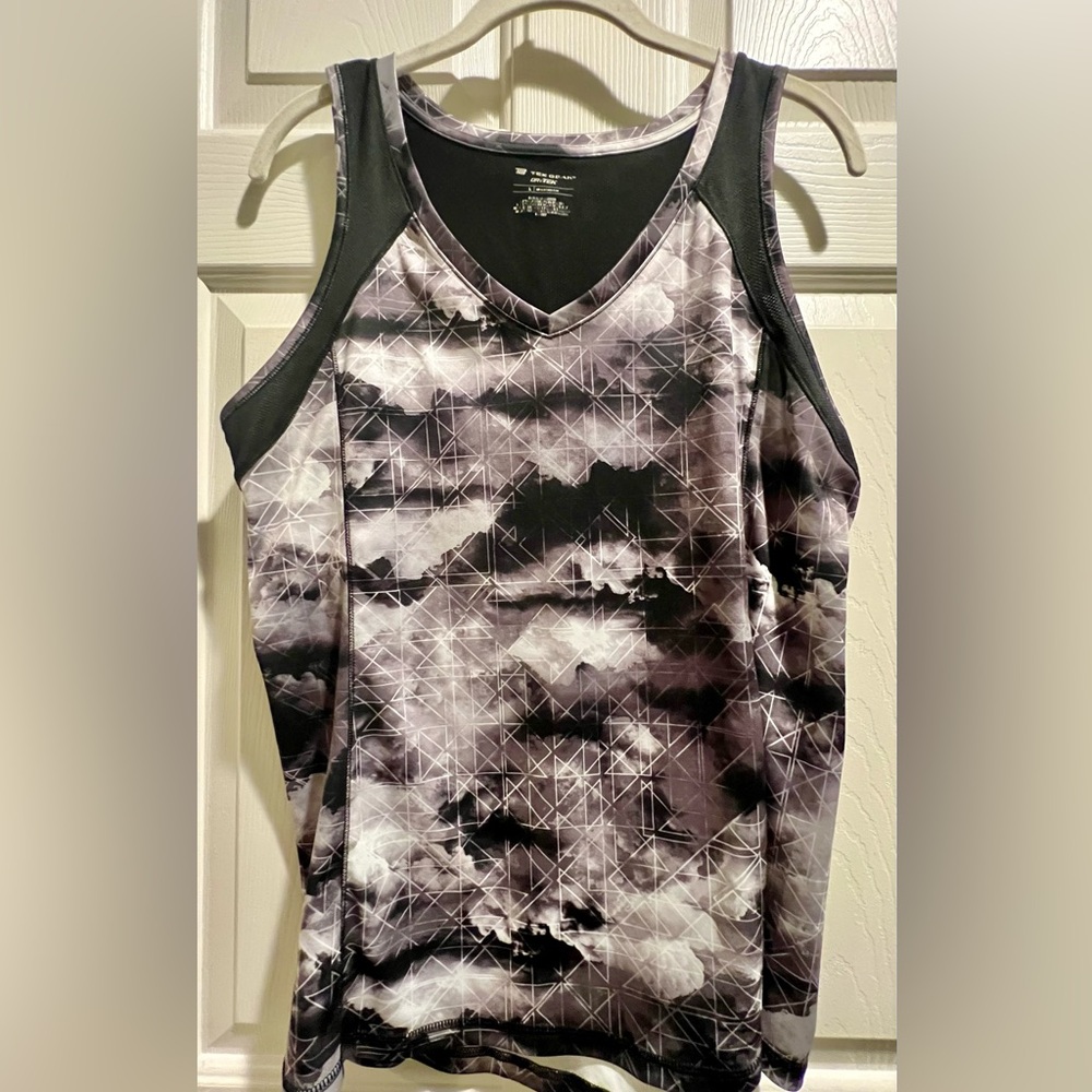 Tek Gear black dry tek gray white black active workout tank top - large - Picture 3 of 7